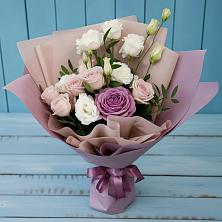 Букет Легкое дыхание в Братовщине Букет цветов из: Розы и Лизиантусы в Братовщине