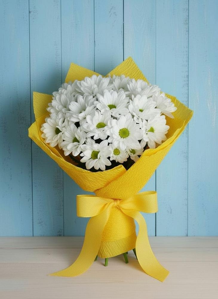 Букет Застенчивые лепестки в Братовщине Букет цветов из: Хризантемы в Братовщине