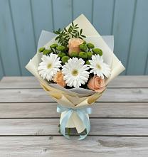 Букет цветов из:  Герберы, Розы и Хризантемы #REPLACE_PRED# Братовщине